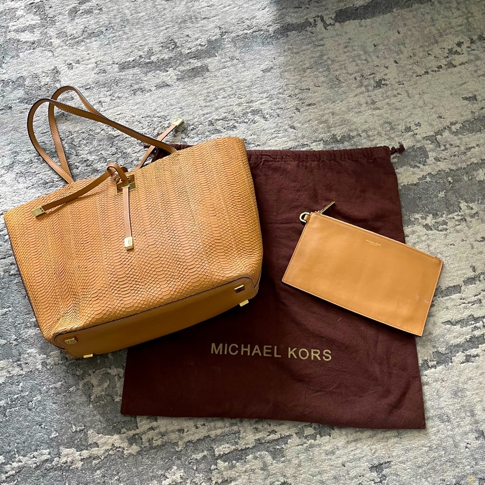 Michael Kors Collection Snake Skin Python Peanut … - image 6